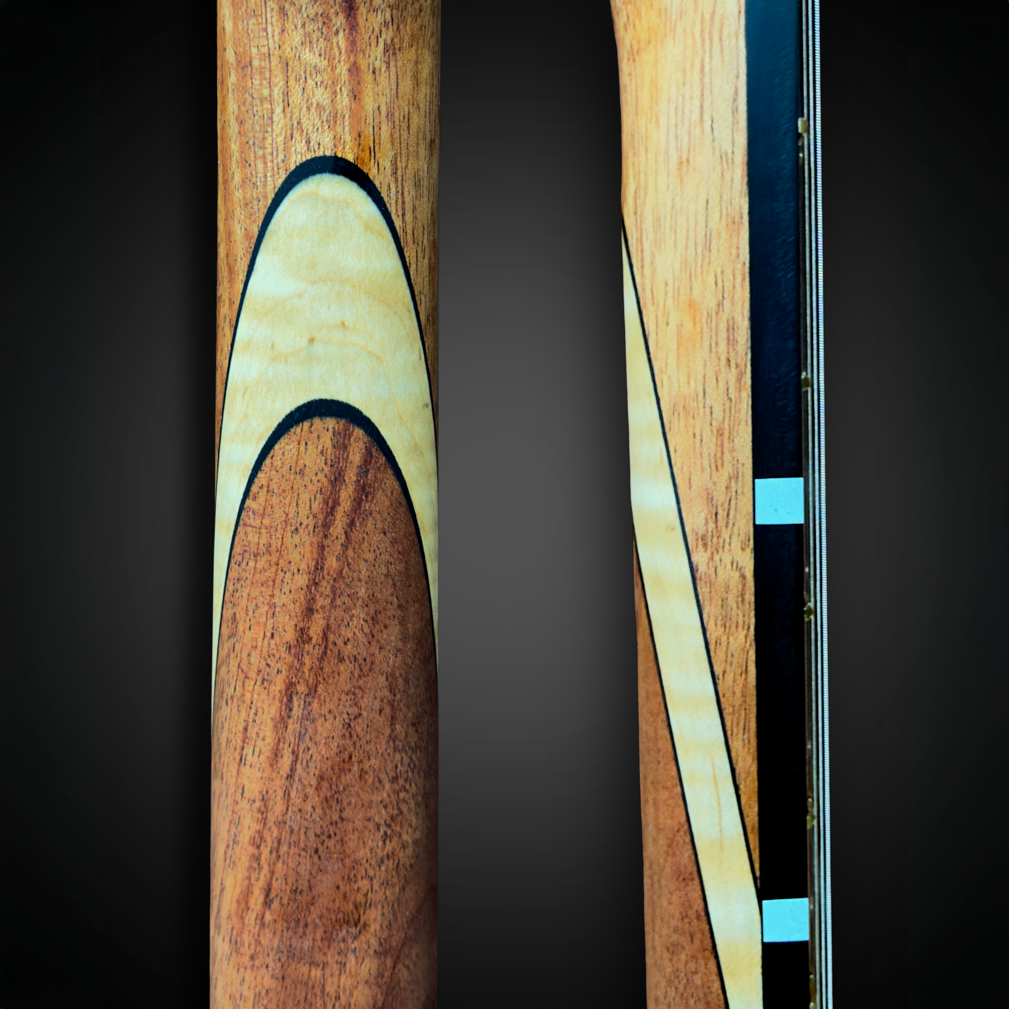 Parquet style scar joint guitar neck
